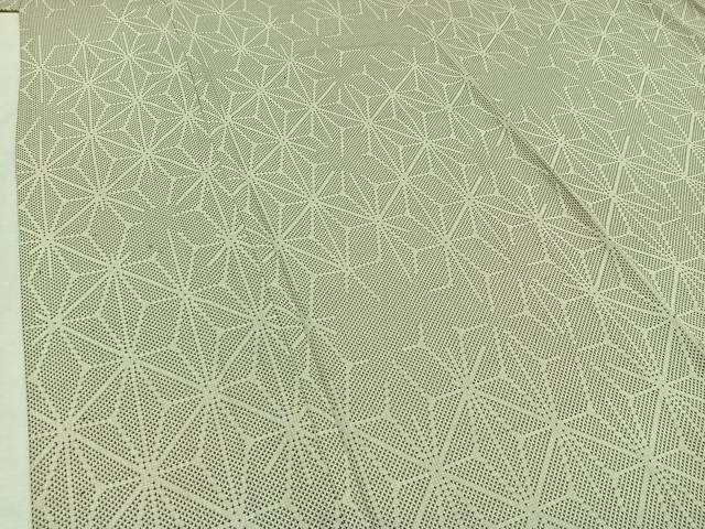 平和屋着物▽上質な紬 単衣 麻の葉文様 正絹 逸品 AAAZ5720jh
