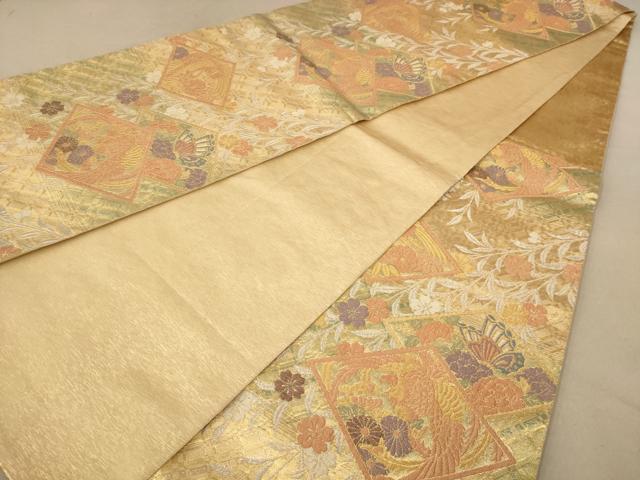 平和屋着物◎佐賀錦 六通柄袋帯 鳳凰花文 金銀糸 正絹 逸品 AAAZ5723dt