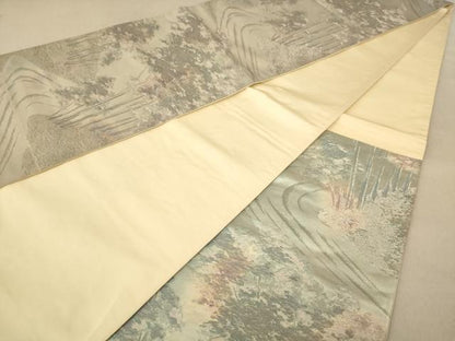 平和屋着物◎六通柄袋帯 ふるさと 銀糸 正絹 逸品 AAAZ5724dt