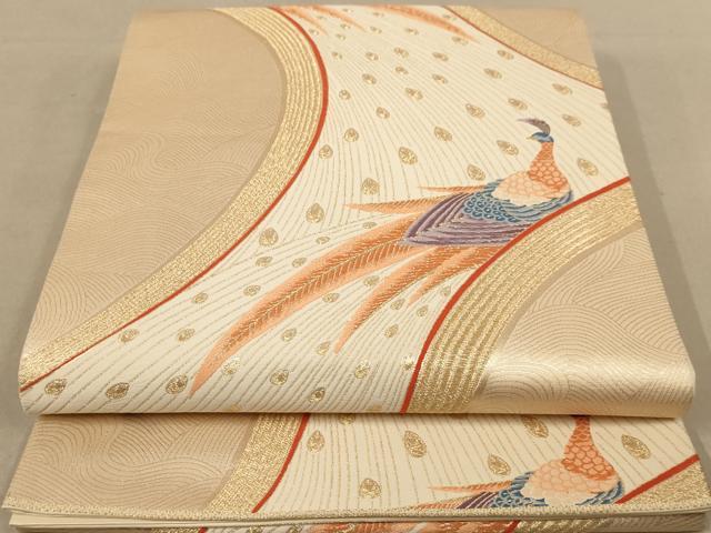 平和屋着物◎六通柄袋帯 唐織 九百錦 摂家雅優文 金糸 正絹 逸品 AAAZ5726dt