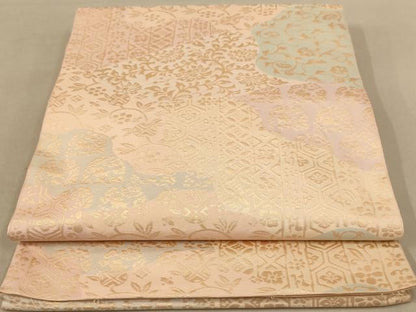 平和屋着物◎六通柄袋帯　名物裂　金糸　正絹　逸品　AAAZ5742dt