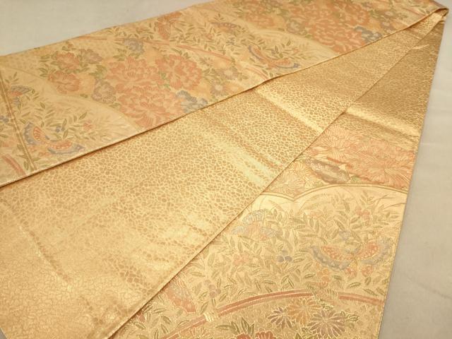 平和屋着物◎九百佐賀錦 六通柄袋帯 明朝長寿文 金糸 正絹 逸品 AAAZ5750dt