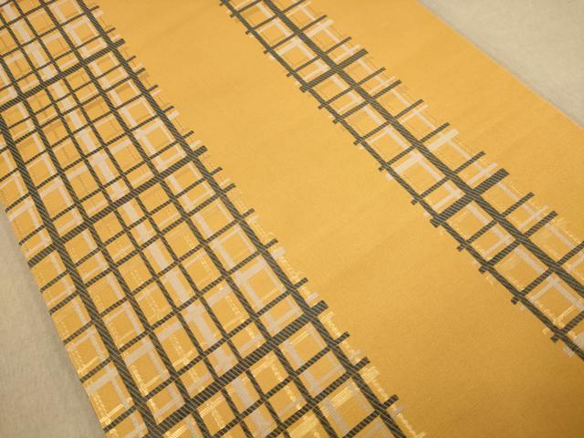平和屋着物◎両面　六通柄袋帯　唐織　花丸文　金糸　正絹　逸品　AAAZ5809dt