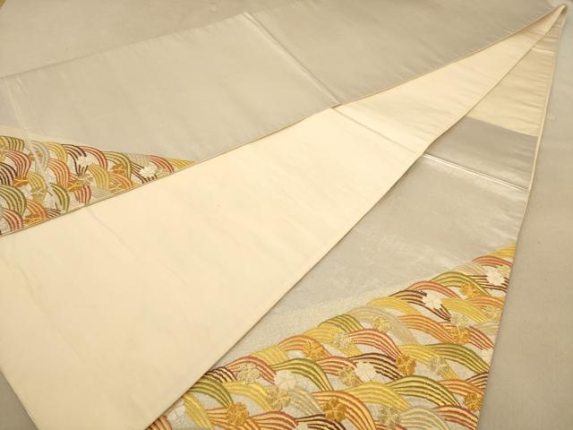 平和屋着物◎太鼓柄袋帯 流水花文 金糸 正絹 逸品 AAAZ5828dt