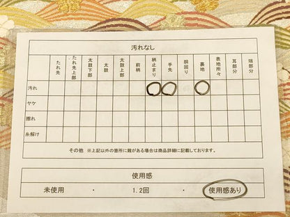 平和屋着物◎太鼓柄袋帯 流水花文 金糸 正絹 逸品 AAAZ5828dt