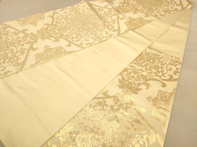 平和屋着物◎六通柄袋帯 更紗花文 金糸 正絹 逸品 AAAZ5829dt