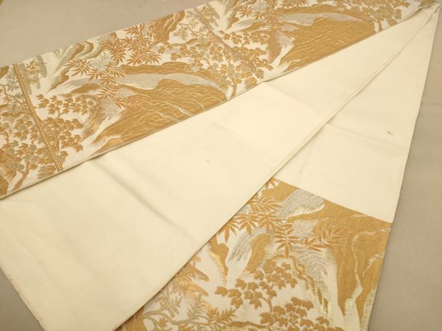 平和屋着物◎六通柄袋帯 風景文 金糸 正絹 逸品 AAAZ5837dt