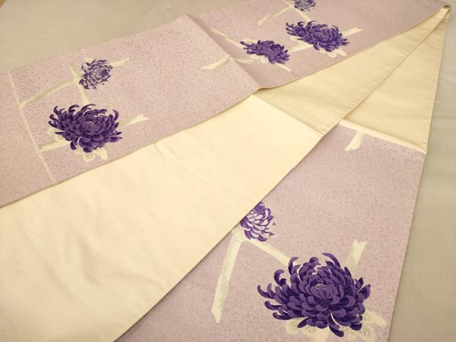 平和屋着物◎六通柄袋帯 籬に乱菊 銀糸 正絹 逸品 AAAZ5839dt