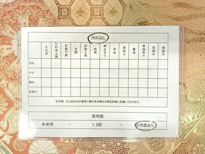 平和屋着物◎六通柄袋帯　切嵌花文　金糸　正絹　逸品　AAAZ5843yx