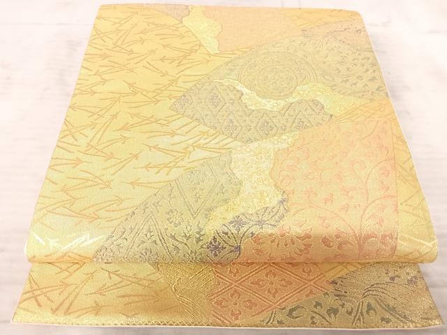 平和屋着物◎佐賀錦 六通柄袋帯 地紙花文 金糸 正絹 逸品 AAAZ5844yx