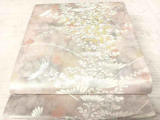 平和屋着物◎六通柄袋帯 古都の四季 錦引箔 正絹 逸品 AAAZ5862yx