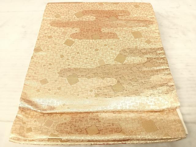平和屋着物◎六通柄袋帯　箔散らし文様　金糸　正絹　逸品　AAAZ5863yx