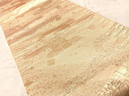 平和屋着物◎六通柄袋帯　箔散らし文様　金糸　正絹　逸品　AAAZ5863yx