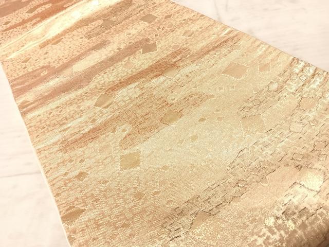 平和屋着物◎六通柄袋帯　箔散らし文様　金糸　正絹　逸品　AAAZ5863yx