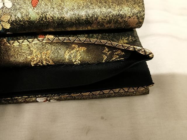 平和屋着物◎六通柄袋帯 唐織 扇面重ね紋 引箔 正絹 逸品 AAAZ5885yx