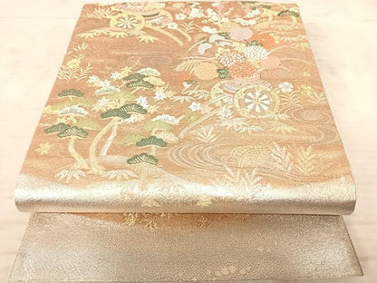 平和屋着物◎六通柄袋帯 唐織 花車文 金銀糸 正絹 逸品 AAAZ5910yx
