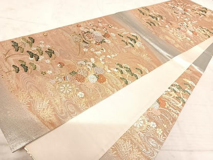 平和屋着物◎六通柄袋帯 唐織 花車文 金銀糸 正絹 逸品 AAAZ5910yx