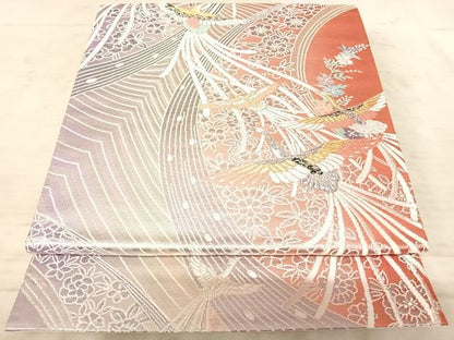 平和屋着物◎六通柄袋帯 唐織 鳳凰花文 金銀糸 正絹 逸品 AAAZ5919yx