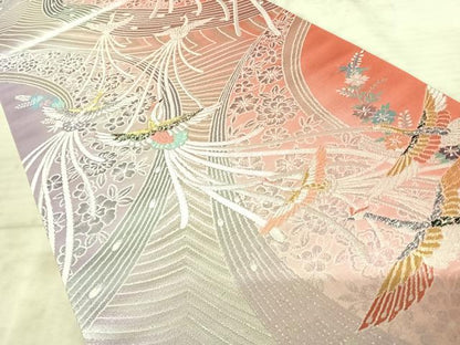 平和屋着物◎六通柄袋帯 唐織 鳳凰花文 金銀糸 正絹 逸品 AAAZ5919yx