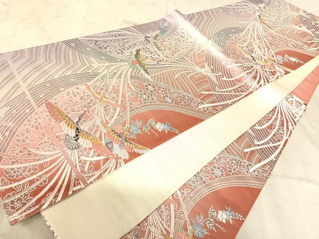 平和屋着物◎六通柄袋帯 唐織 鳳凰花文 金銀糸 正絹 逸品 AAAZ5919yx