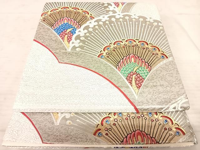平和屋着物◎六通柄袋帯 孔雀文 金銀糸 正絹 逸品 AAAZ5922yx