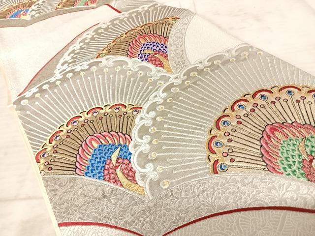 平和屋着物◎六通柄袋帯 孔雀文 金銀糸 正絹 逸品 AAAZ5922yx