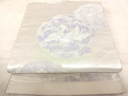 平和屋着物◎六通柄袋帯 鳳凰更紗花文 金糸 正絹 逸品 AAAZ5925yx