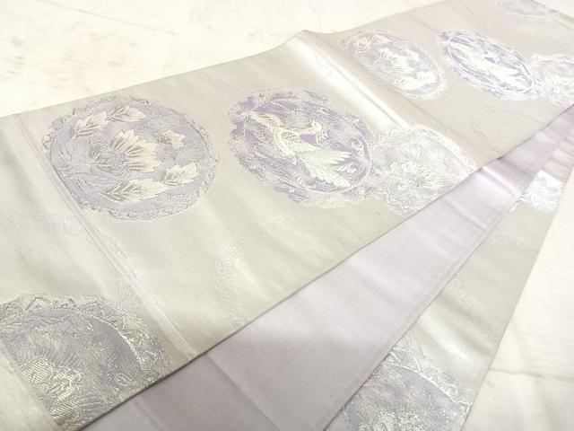 平和屋着物◎六通柄袋帯 鳳凰更紗花文 金糸 正絹 逸品 AAAZ5925yx