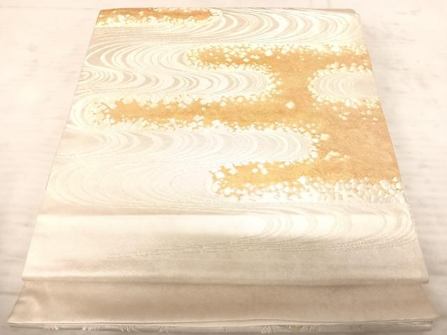 平和屋着物◎六通柄袋帯 JOEN 流水箔散らし文 金銀糸 正絹 逸品 AAAZ5932yx