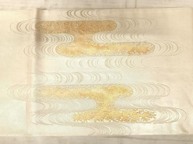 平和屋着物◎六通柄袋帯 JOEN 流水箔散らし文 金銀糸 正絹 逸品 AAAZ5932yx