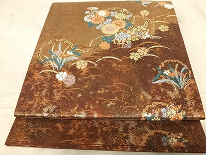 平和屋着物◎六通柄袋帯 唐織 雪輪露芝文 金糸 引箔 正絹 逸品 AAAZ5940yx
