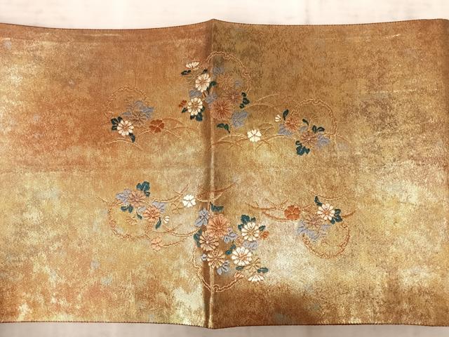 平和屋着物◎六通柄袋帯 唐織 雪輪露芝文 金糸 引箔 正絹 逸品 AAAZ5940yx