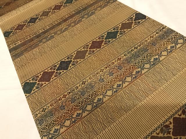 平和屋着物◎全通柄袋帯 横段花文 正絹 逸品 AAAZ5945yx