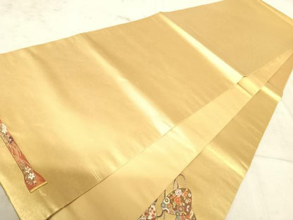平和屋着物◎太鼓柄袋帯　唐織　簪　金糸　正絹　逸品　AAAZ5949yx