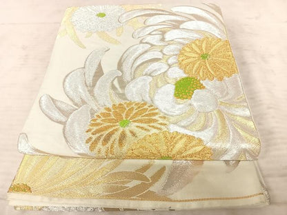 平和屋着物◎六通柄袋帯 草花文 金銀糸 正絹 逸品 AAAZ5969yx