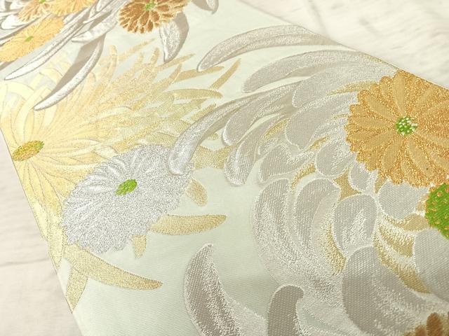 平和屋着物◎六通柄袋帯 草花文 金銀糸 正絹 逸品 AAAZ5969yx