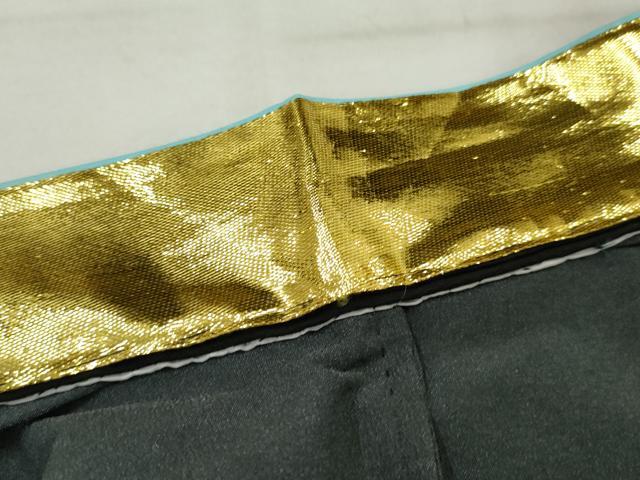 平和屋着物●男性　訪問着　立波文　黒地　金彩　胴抜き仕立て　洗える着物　AAAZ6052cs