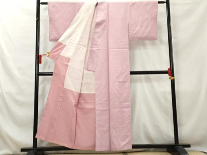 平和屋着物■色無地 立枠花唐草地紋 撫子色 洗える着物 AAAZ6082cs