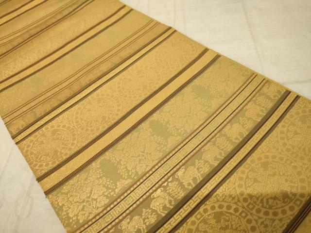 平和屋着物◎全通柄　本袋帯　名物裂　金糸　正絹　逸品　AAAZ6228cs