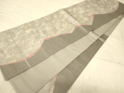 平和屋着物◎六通柄袋帯　変わり間道　引箔　正絹　逸品　AAAZ6242cs