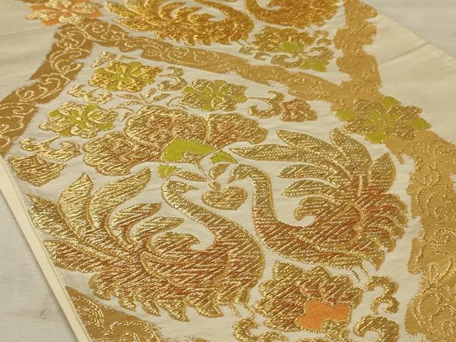 平和屋着物◎六通柄袋帯 花鳥文 金糸 正絹 逸品 AAAZ6297ou