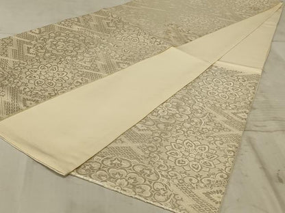 平和屋着物◎六通柄袋帯 唐織 正倉院花文 純銀箔 正絹 逸品 AAAZ6299ou