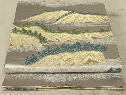 平和屋着物◎六通柄袋帯　唐織　日本山河　松島　金銀糸　正絹　逸品　AAAZ6303ou