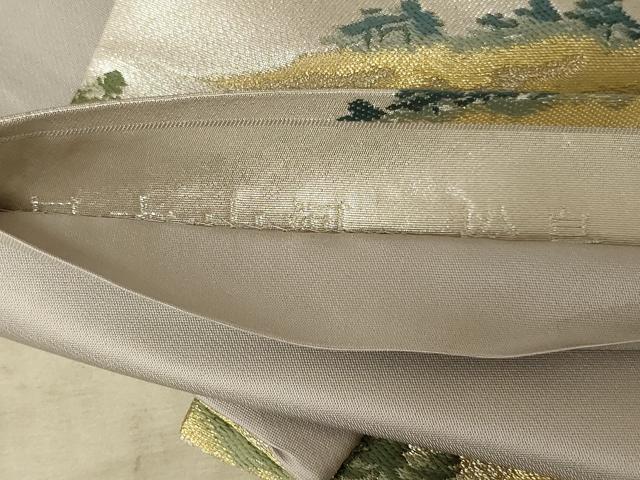平和屋着物◎六通柄袋帯　唐織　日本山河　松島　金銀糸　正絹　逸品　AAAZ6303ou