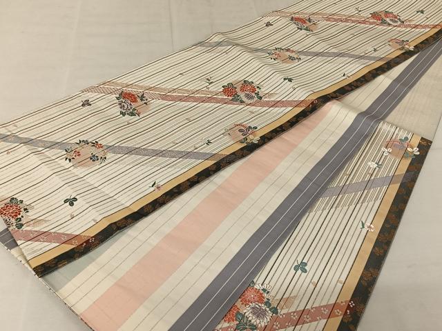平和屋着物◎六通柄袋帯 唐織 花丸文 金銀糸 正絹 逸品 AAAZ6416mw