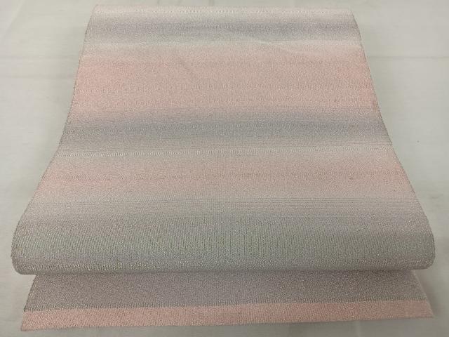 平和屋着物◎全通柄袋帯　霞文　銀糸　正絹　逸品　AAAZ6422mw