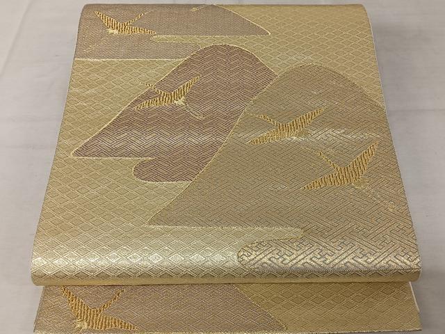 平和屋着物◎六通柄袋帯 飛鶴文 金糸 正絹 逸品 AAAZ6433mw
