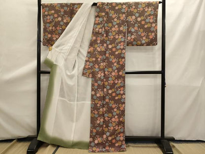 平和屋着物■小紋　楓文　洗える着物　AAAZ6729ru