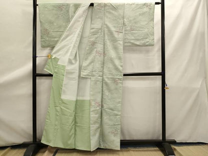 平和屋着物■小紋　草花楽器文　笛　洗える着物　AAAZ6735ru
