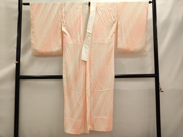 平和屋着物■長襦袢　無双仕立て　斜縞地紋　暈し染め　正絹　逸品　AAAZ6758ru